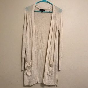 Mossimo brand long cream open cardigan